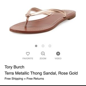 Tory Burch Terra Thong Rose Gold size 5.5